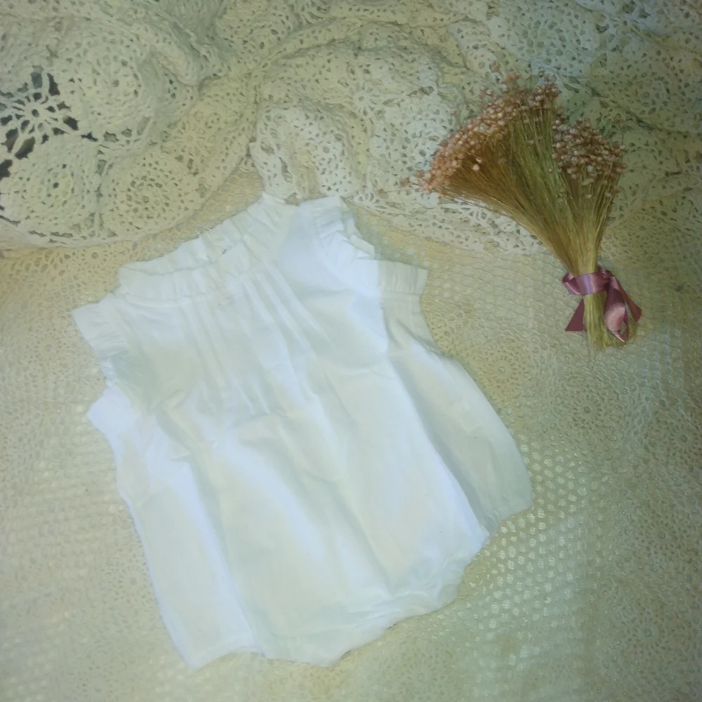 White Ruffled Kids Romper - Picture 3 of 4